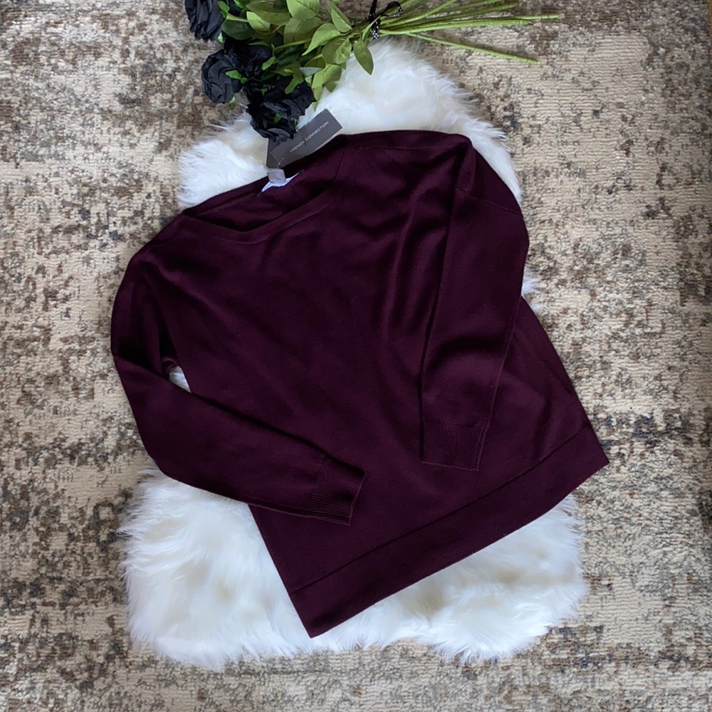 NWT French Connection Sweater Plum Wine Maroon S